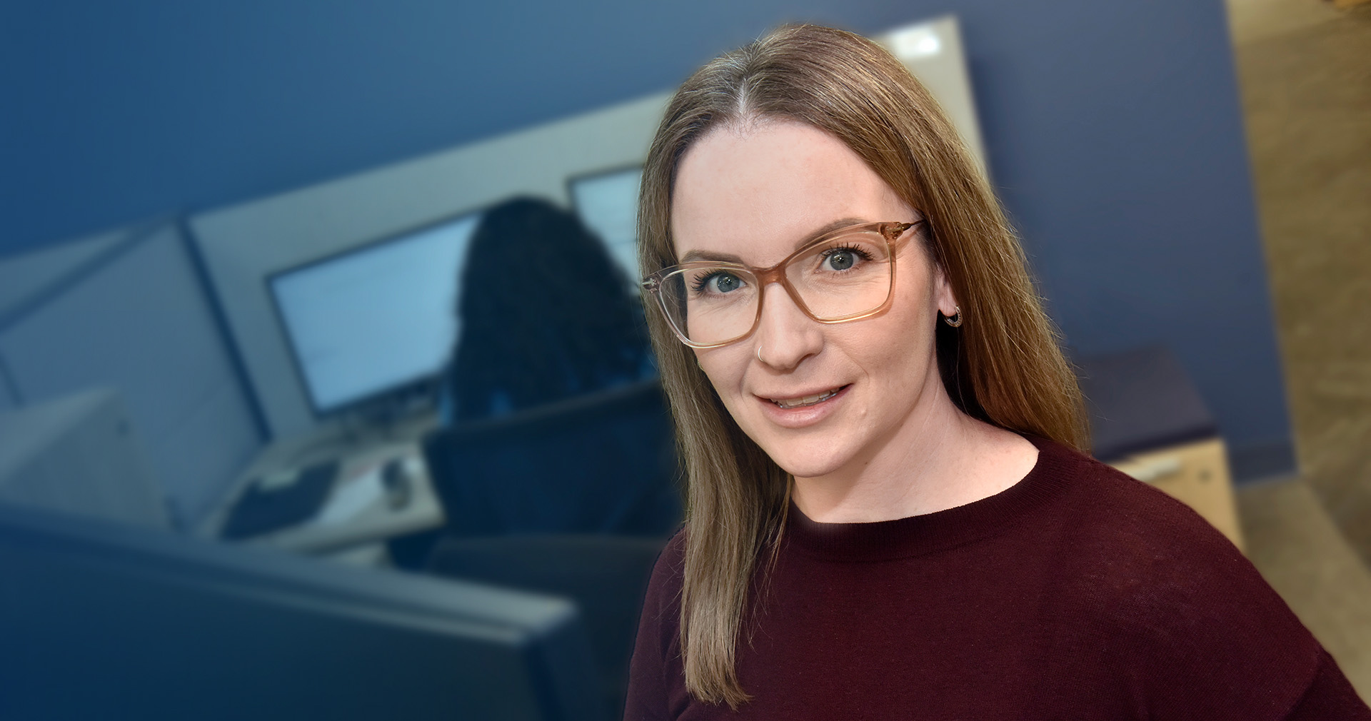 smiling woman in the workplace