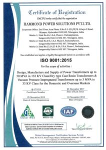certificate of registration ISO 9001:2015
