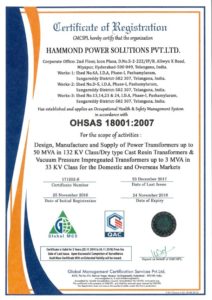 certificate of registration OHSAS 18001:2007